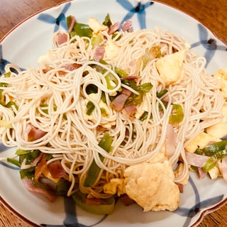 白だしで♪素麺チャンプルー